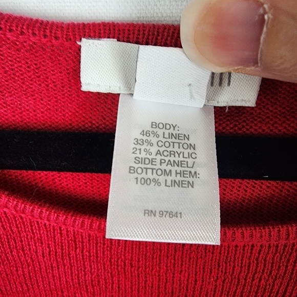 J Jill Linen and Cotton Blend Panel Tunic Sweater Size Large - Picture 4 of 6